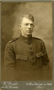 Photograph of Elmer Burdick wearing Salvaiton Army WWI uniform