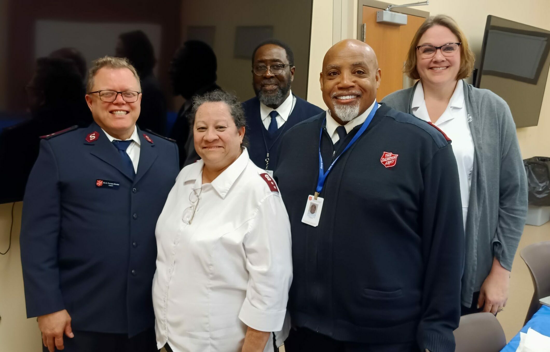Chicago Freedom Center officers. Left to Right: Captain Elis Pomales-Morales, Captain Ada Diaz Fajardo, Envoy Tyrone Staggers, Captains Corey and Nikki Hughes.