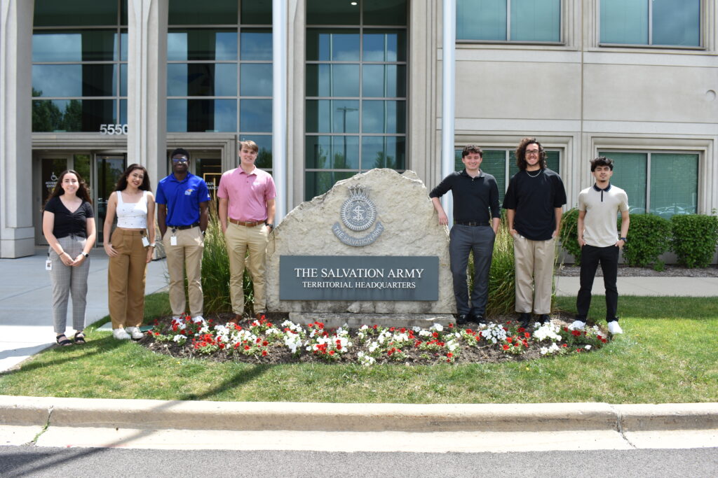 2024 Summer Interns in front of Salvation Army Central Territory Headquarters.